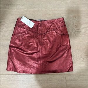 Sandro metallic leather mini skirt